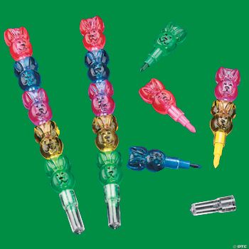 Plastic Easter Bunny Stacking Point Crayons