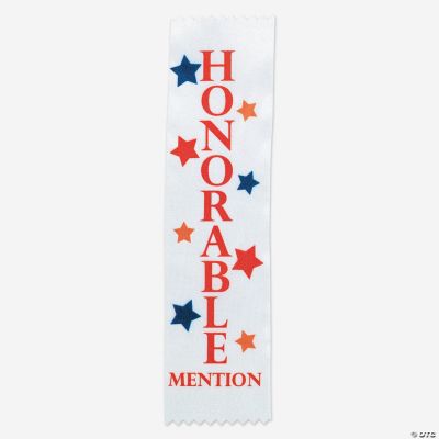 “Honorable Mention” White Award Ribbons
