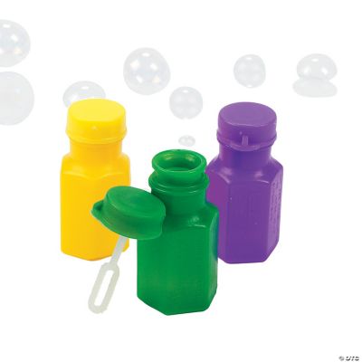 Mardi Gras Hexagon-Shaped Bubble Bottles