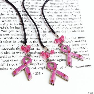 Pink Ribbon Charm Bookmarks