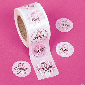Breast Cancer Awareness Jumbo Roll Stickers