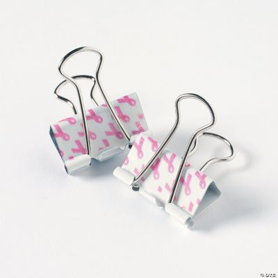 Pink Ribbon Binder Clips