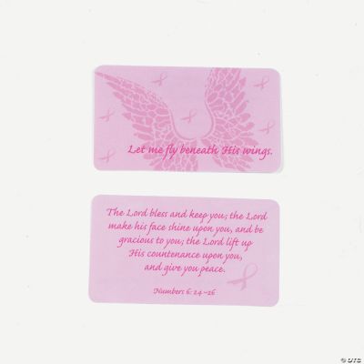 Pink Ribbon Wings Prayer Cards