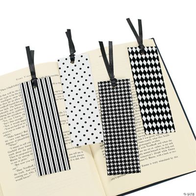 Black & White Flocked Bookmarks
