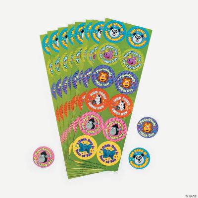 "100th Day of School" Character Sticker Sheets