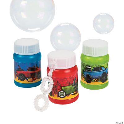 24 Mini Race Car Bubble Bottles