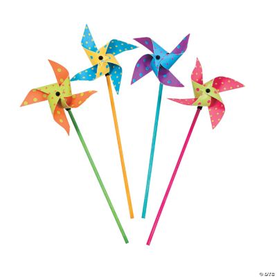 Bright Polka Dot Pinwheels