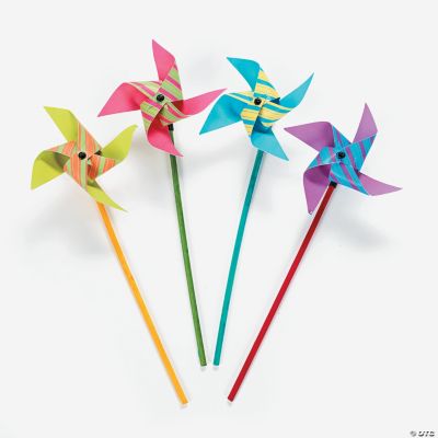 Neon Striped Pinwheels