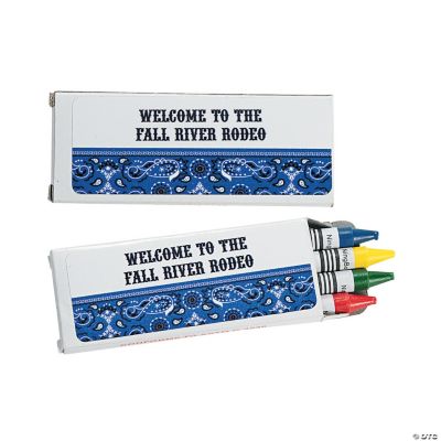 12 Personalized Blue Wild West Crayon Boxes