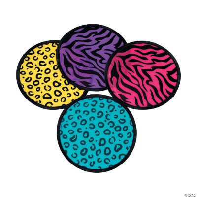 Neon Animal Print Flying Disks