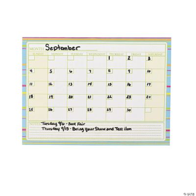 Dry Erase Month Calendar Sheets