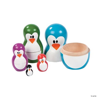 Bright Penguin Nesting Dolls