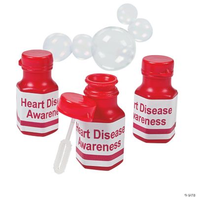 Personalized Red Mini Awareness Ribbon Bubble Bottles