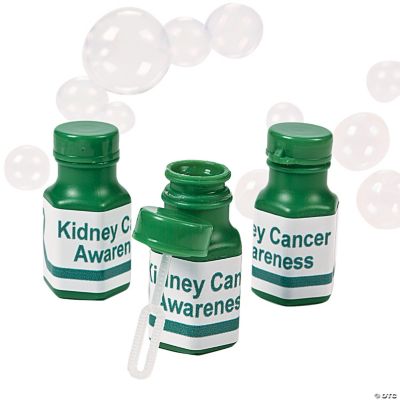 Personalized Mini Awareness Green Ribbon Bubble Bottles