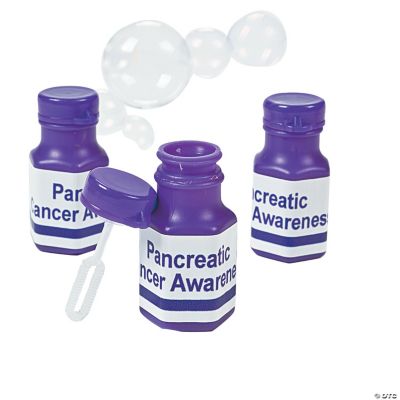 Personalized Mini Awareness Purple Ribbon Bubble Bottles