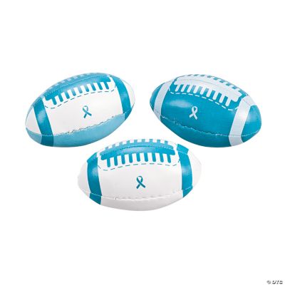 Teal Awareness Ribbon Footballs