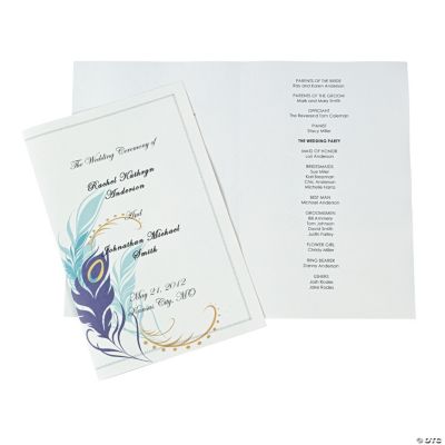 Peacock Wedding Programs