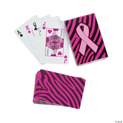 Sassy Pink Ribbon Playing Cards