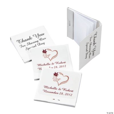 Personalized Fall Wedding Matchbook Notebooks
