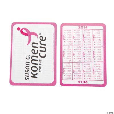2014 Pink Running Ribbon Wallet Card Calendars
