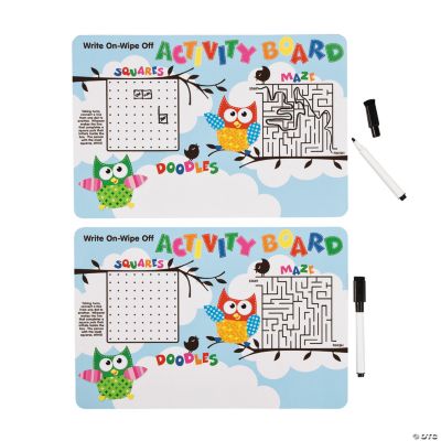 Owl Dry Erase Activity Boards With Markers
