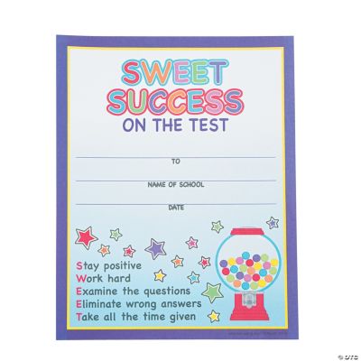 “Sweet Success” Test Completion Certificates