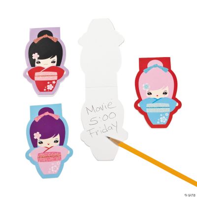 Japanese Girl Notepads With Glitter