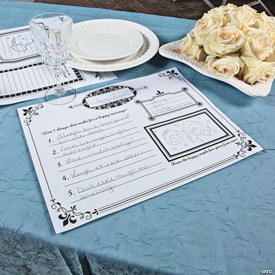 Wedding Doodle Place Mats For Adults