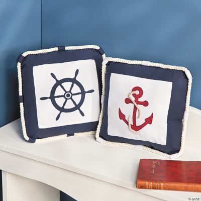 Anchor & Wheel Throw Pillows