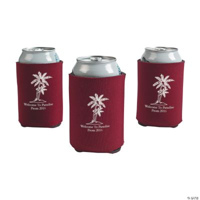 Burgundy Personalized Luau Can Covers
