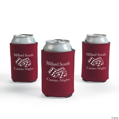 Burgundy Personalized Casino Can Covers