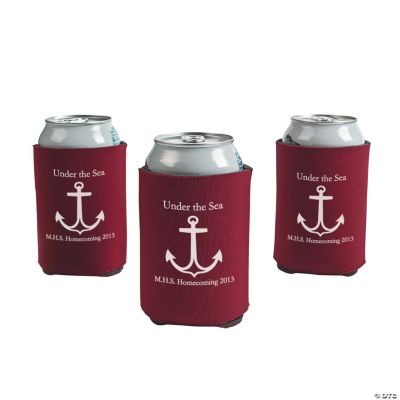 Personalized Burgundy Anchor Can Covers
