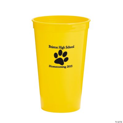 Yellow Personalized Paw Print Tumblers