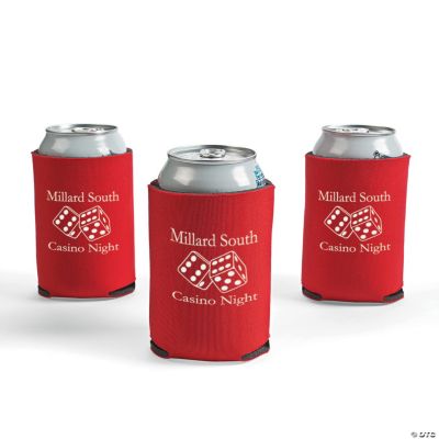 Red Personalized Casino Can Covers