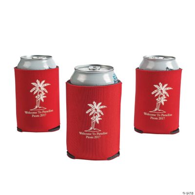 Red Personalized Luau Can Covers