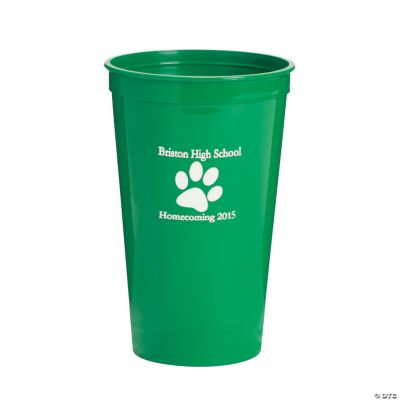 Green Personalized Paw Print Tumblers