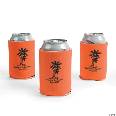Orange Personalized Luau Can Covers
