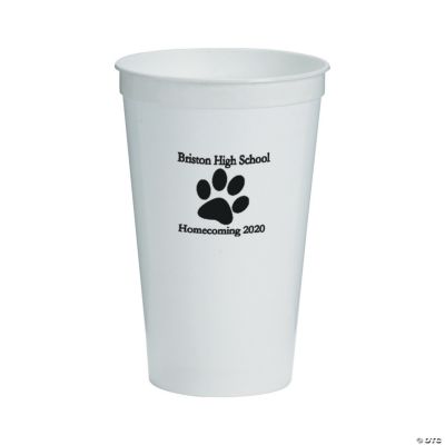 White Personalized Paw Print Tumblers