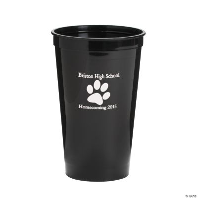 Black Personalized Paw Print Tumblers