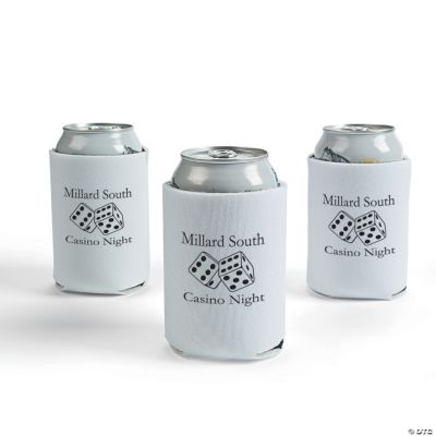 White Personalized Casino Can Covers