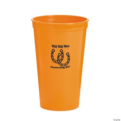 Orange Personalized Horseshoe Tumblers