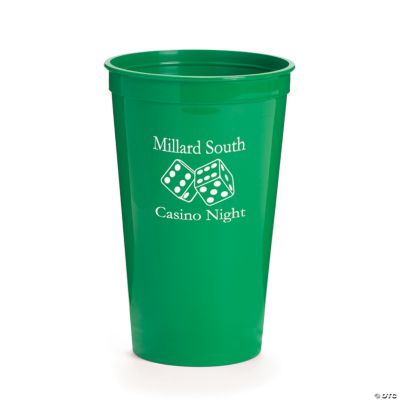 Green Personalized Casino Tumblers