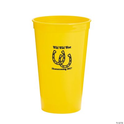 Yellow Personalized Horseshoe Tumblers