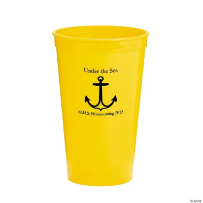 Personalized Yellow Anchor Tumblers