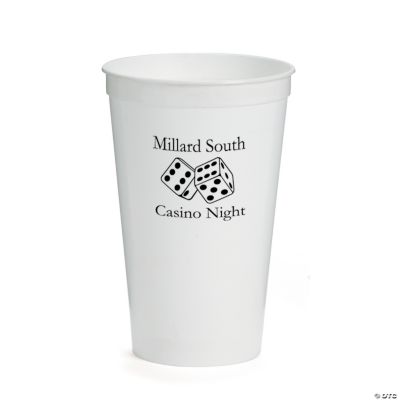 White Personalized Casino Tumblers