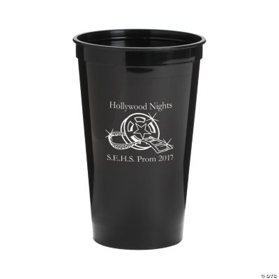 Black Personalized Movie Night Tumblers