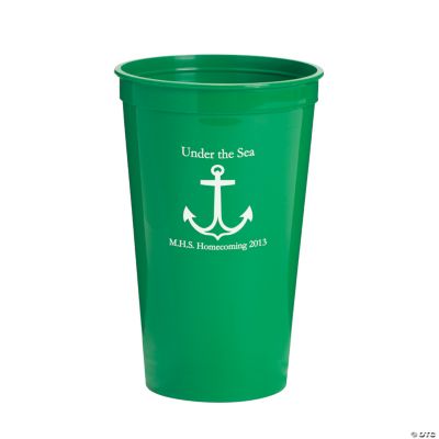 Personalized Green Anchor Tumblers