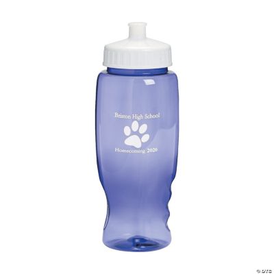 Purple Personalized Paw Print Water Bottles