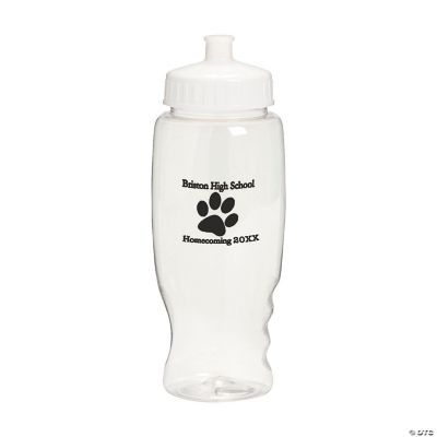 Clear Personalized Paw Print Water Bottles