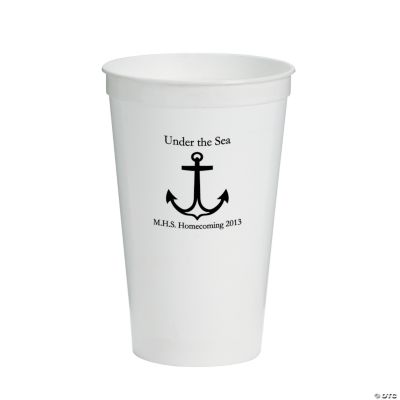 Personalized White Anchor Tumblers